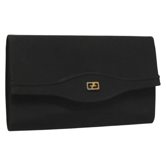 GUCCI Clutch Bag Nylon Black Gold Auth ep9712 - Picture 1 of 16